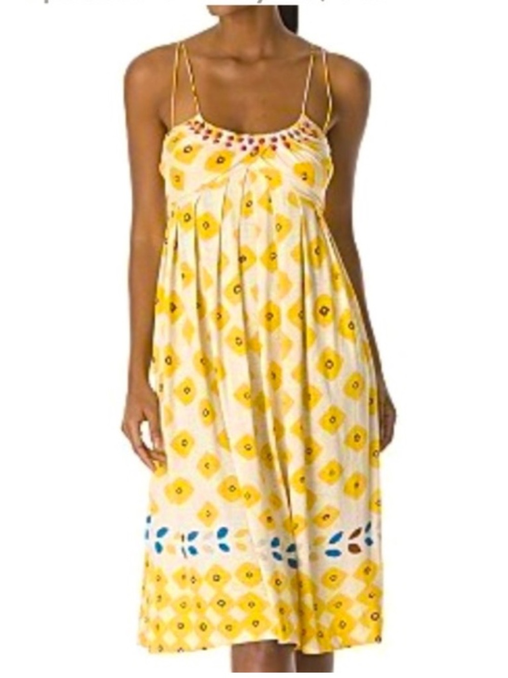 Diane Von Furstenberg Citrine (Yellow) Printed Midi Sundress